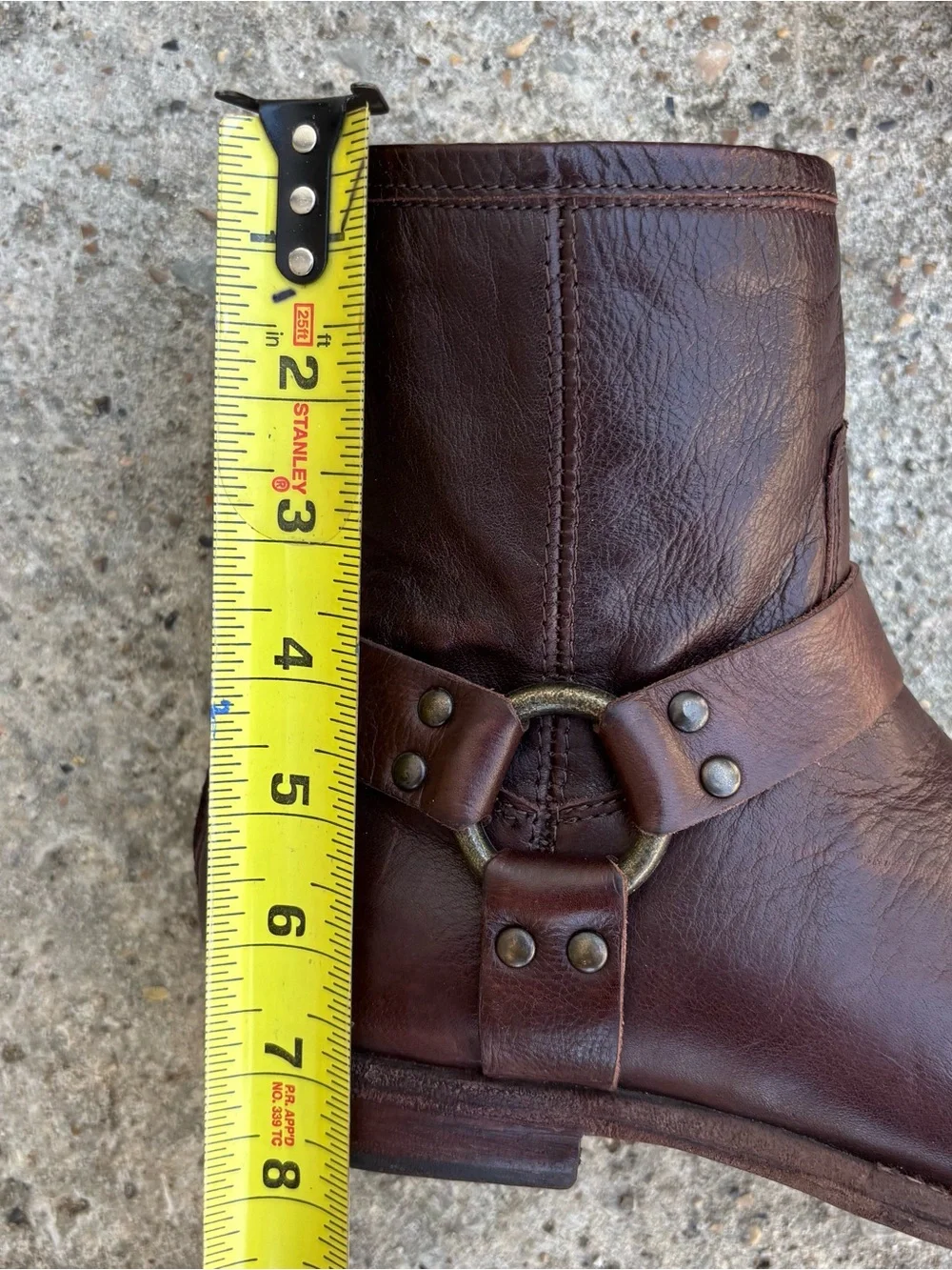 Frye Brown Leather Phillip Harness Ankle Moto Biker Zip Boots Size 9